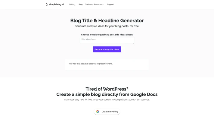 Blog Title & Headline Generator
